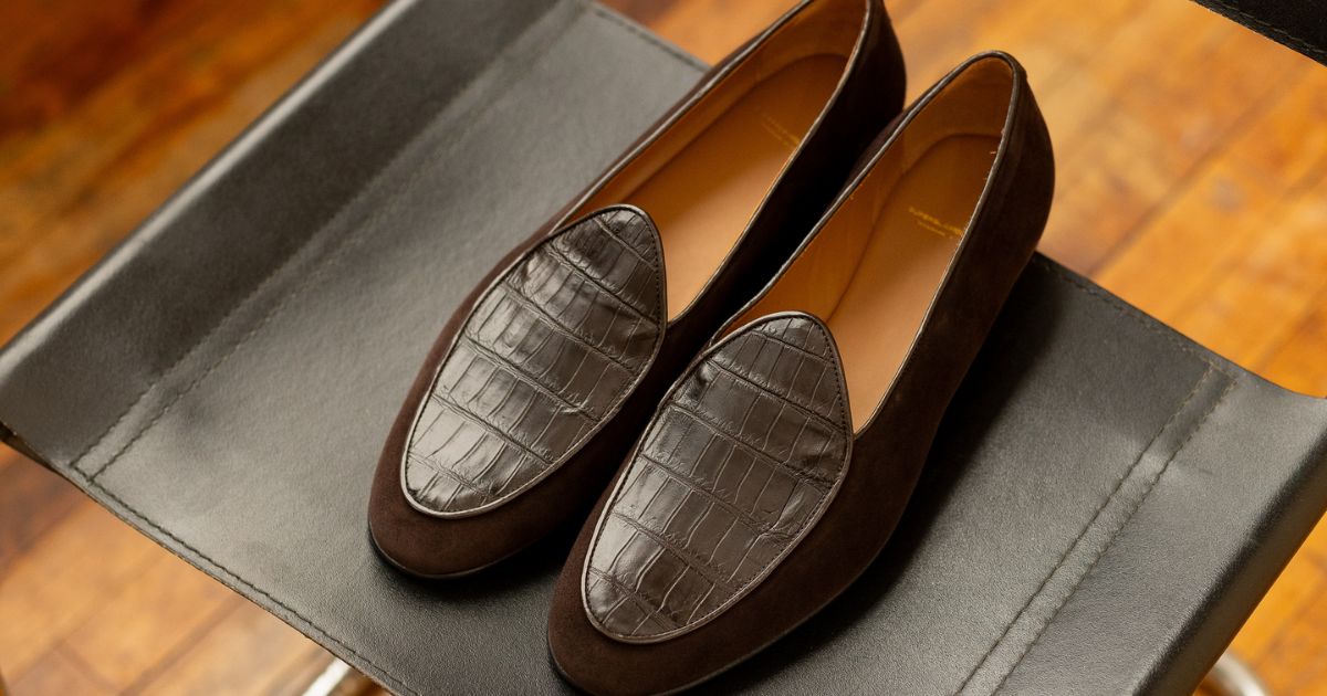 Superglamourous crocodile shoes for men