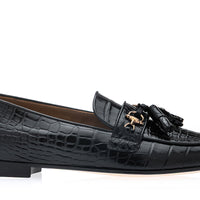 BRUNO CROCODILE BLACK SLIPPERS | Image 3