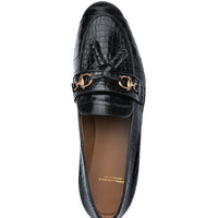 BRUNO CROCODILE BLACK SLIPPERS | Image 4