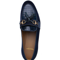 BRUNO CROCOSUEDE NAVY SLIPPERS | Image 4