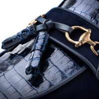 BRUNO CROCOSUEDE NAVY SLIPPERS | Image 5