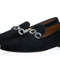 ELDORET MOIRE BLACK SLIPPERS | Image 1