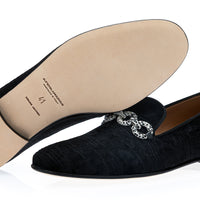 ELDORET MOIRE BLACK SLIPPERS | Image 2