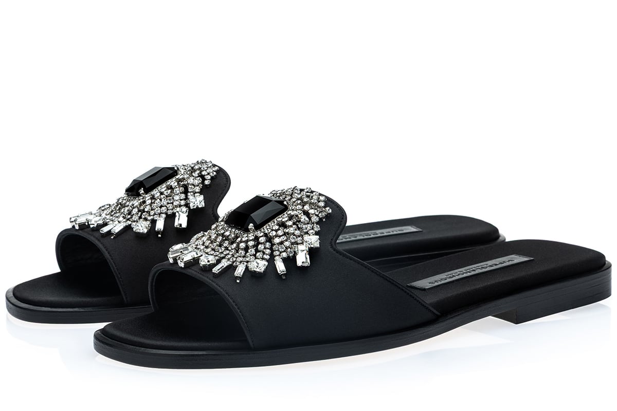 JUPITER SATIN BLACK SANDAL WOMAN