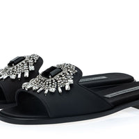 JUPITER SATIN BLACK SANDAL WOMAN | Image 1