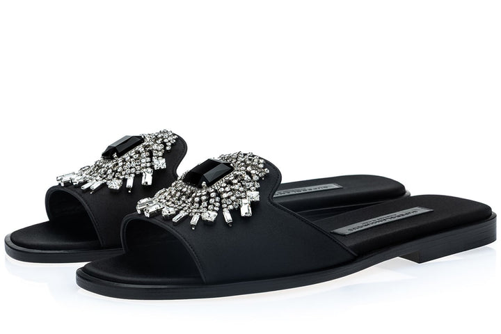 JUPITER SATIN BLACK SANDAL WOMAN