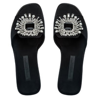 JUPITER SATIN BLACK SANDAL WOMAN | Image 4