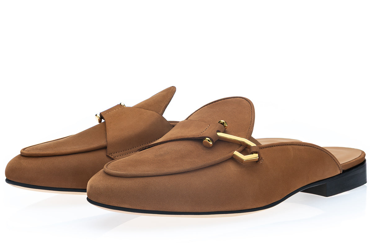 TANGERINE 16 NABUK TOBACCO MULES