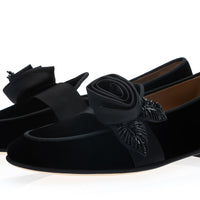 TANGERINE 17 VELOUR BLACK BELGIAN LOAFERS | Image 1