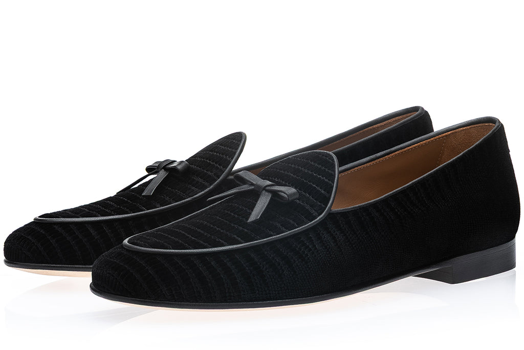 TANGERINE 1 TEJUVELOUR BLACK BELGIAN LOAFERS