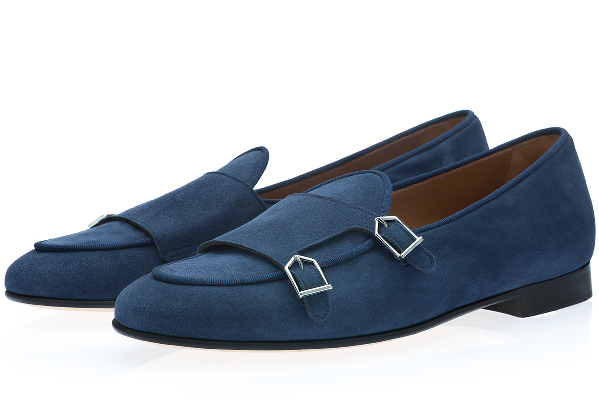 TANGERINE 7 VELUKID BLUE BELGIAN LOAFERS