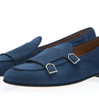 TANGERINE 7 VELUKID BLUE BELGIAN LOAFERS | Image 1