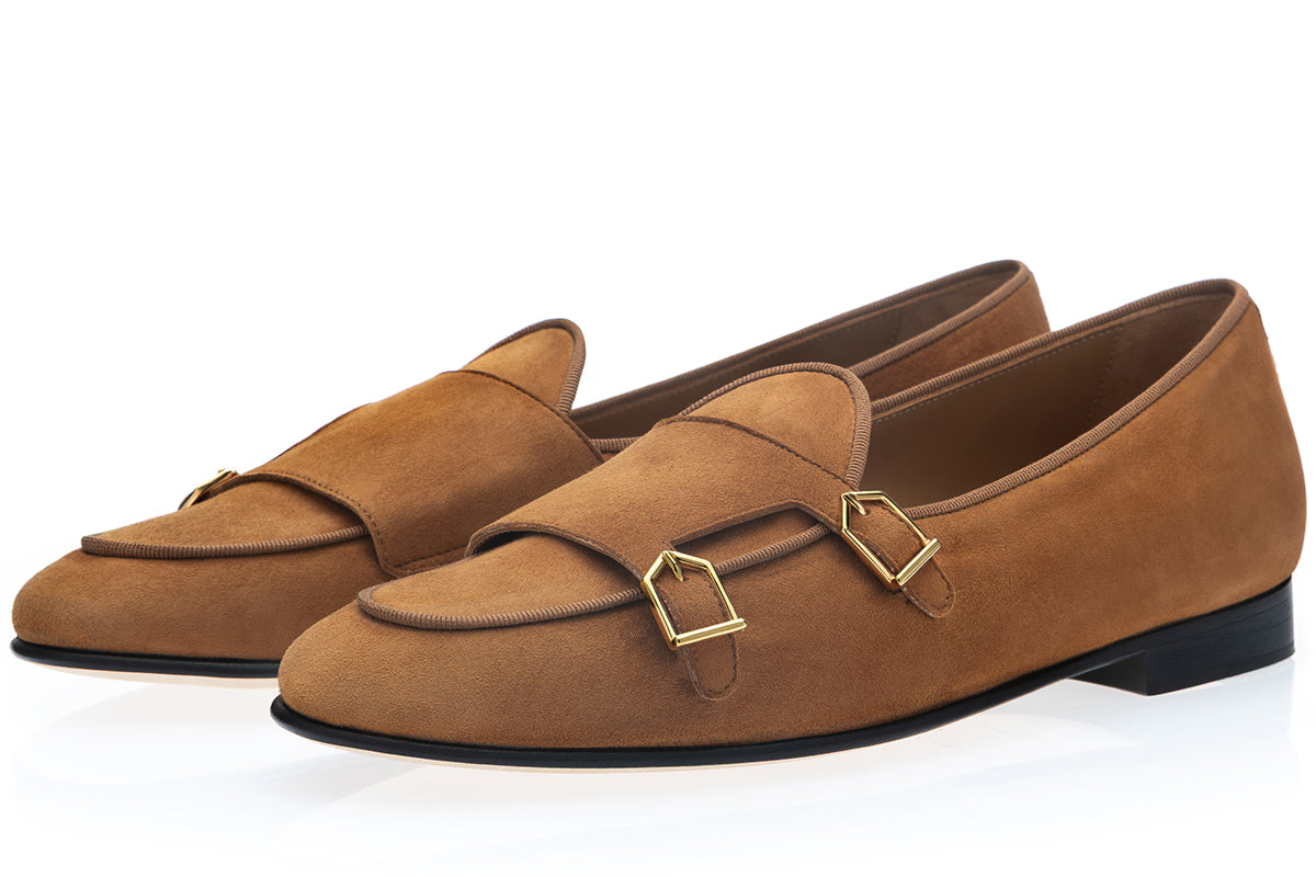 TANGERINE 7 VELUKID COGNAC BELGIAN LOAFERS