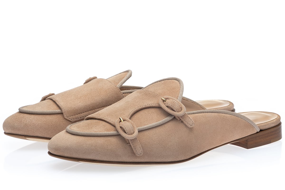 TANGERINE 7 W SUEDE BEIGE MULES WOMAN