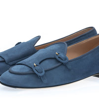 TANGERINE 7 W SUEDE BLUE BELGIAN LOAFERS WOMAN | Image 1