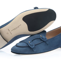 TANGERINE 7 W SUEDE BLUE BELGIAN LOAFERS WOMAN | Image 2