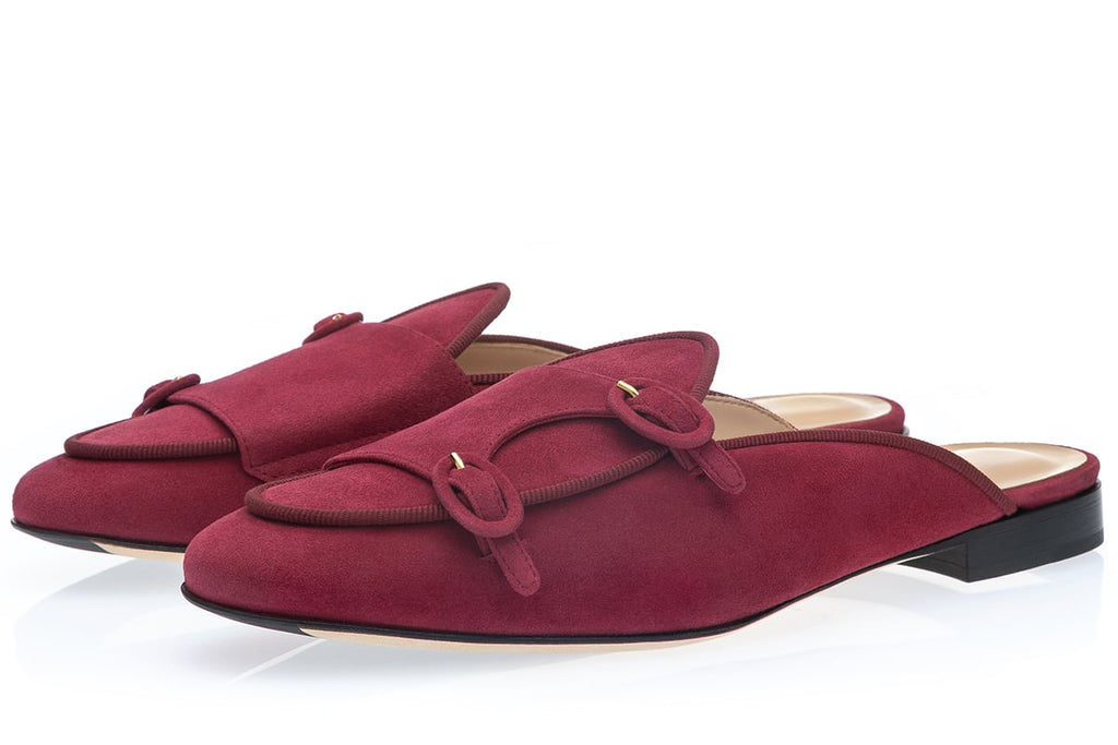 TANGERINE 7 W SUEDE CHERRY MULES WOMAN