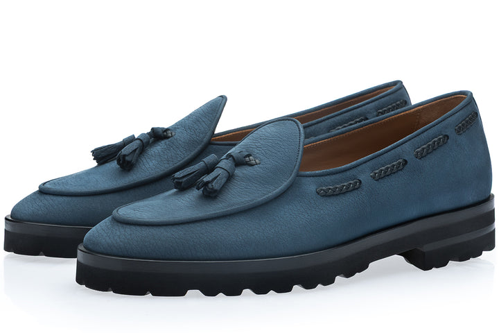 TANGERINE 8-T OREGON NAVY BELGIAN LOAFERS