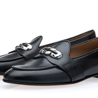 TANGERINE 9.2 NAPPA BLACK BELGIAN LOAFERS | Image 1