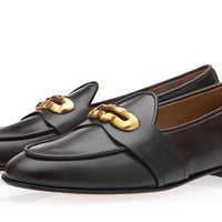 TANGERINE 9.2 NAPPA COCOA BELGIAN LOAFERS | Image 1