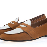 TANGERINE 9.3 VELUKID COGNAC BELGIAN LOAFERS | Image 1