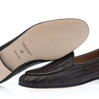 TANGERINE INTRECCIATO COCOA BELGIAN LOAFERS | Image 2