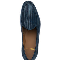 TANGERINE INTRECCIATO NAVY BELGIAN LOAFERS | Image 4