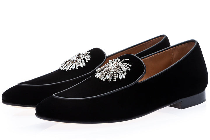 DIVINE VELOUR BLACK SLIPPERS Slippers Superglamourous
