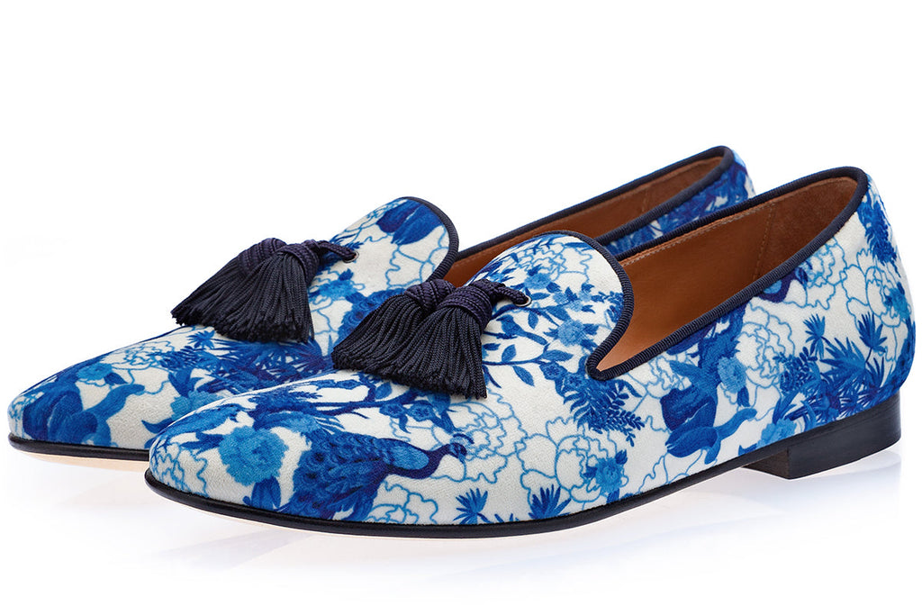 LOUIS CHINOISE NAVY SLIPPERS Slippers Superglamourous