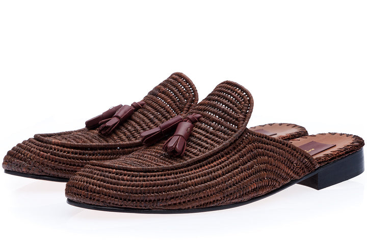 MELILLA RAFIA BROWN MULES Mules Superglamourous