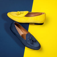 TANGERINE 2 NABUK MUSTARD BELGIAN LOAFERS Belgian Loafers Superglamourous | Image 6