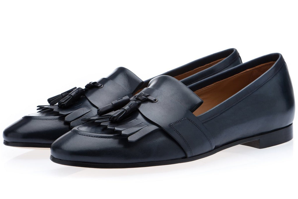 ROMEO TOLEDO NAVY LOAFERS Loafers Superglamourous