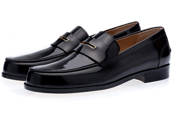 BALMORAL BRUSHED BLACK LOAFERS Loafers Superglamourous
