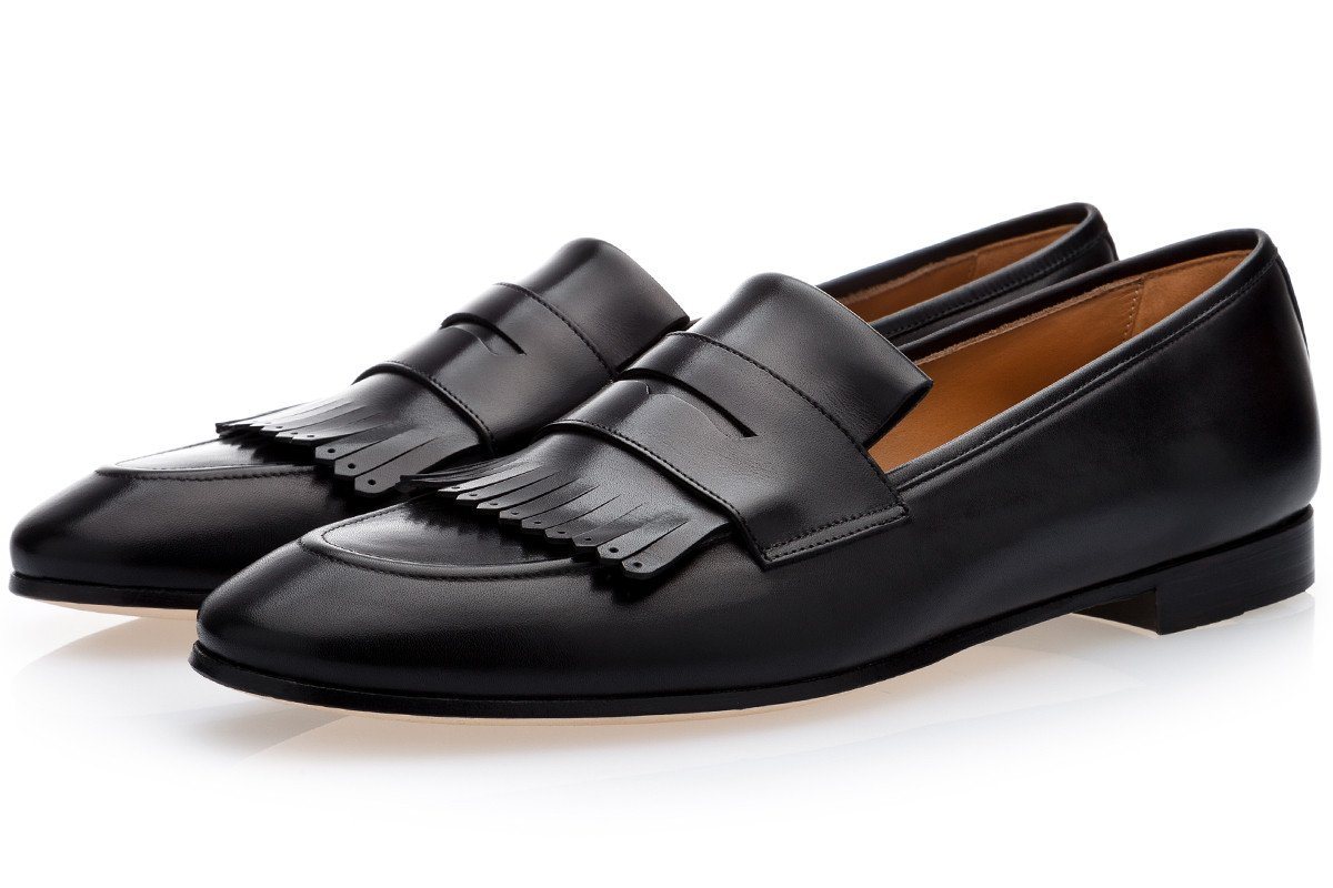 CESAR NAPPA BLACK LOAFERS Loafers Superglamourous