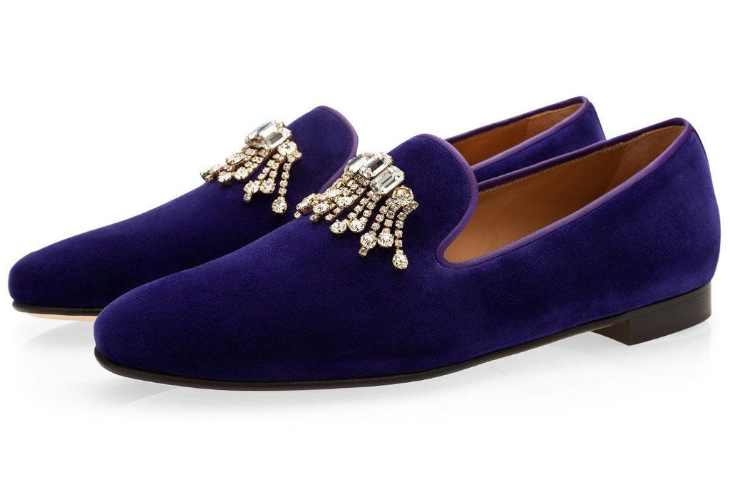 GILLES VELOUR PURPLE SLIPPERS Hidden Superglamourous