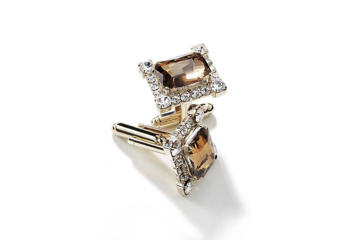JOEL CRYSTAL COGNAC CUFFLINKS Cufflinks Superglamourous