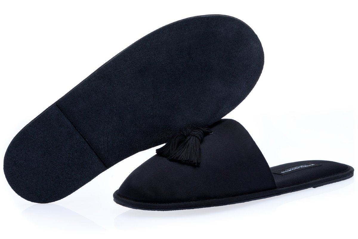 SUPERGLAMOUROUS Louis Men's Shoes Black Silk Patent Leather Tassel