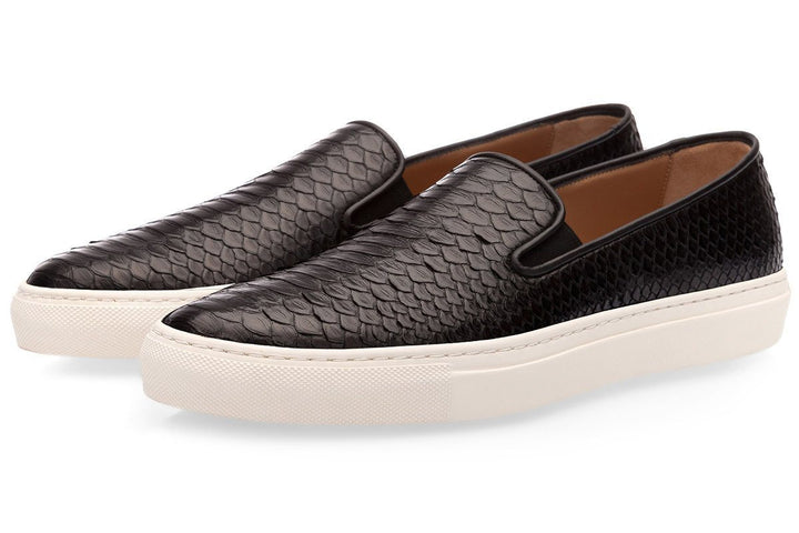 MAXIME PYTHON BLACK-CREAM SKATE Sneakers Superglamourous