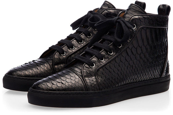 MAXIME PYTHON BLACK HIGH TOP Sneakers Superglamourous