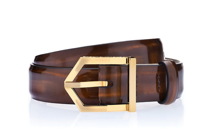 ODILON BRUSHED COGNAC BELT Belts Superglamourous