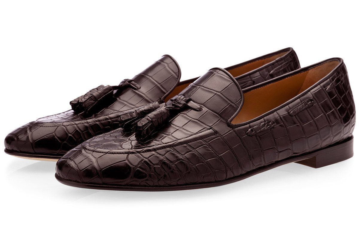 PHILIPPE CROCODILE COCOA LOAFERS – SUPERGLAMOUROUS