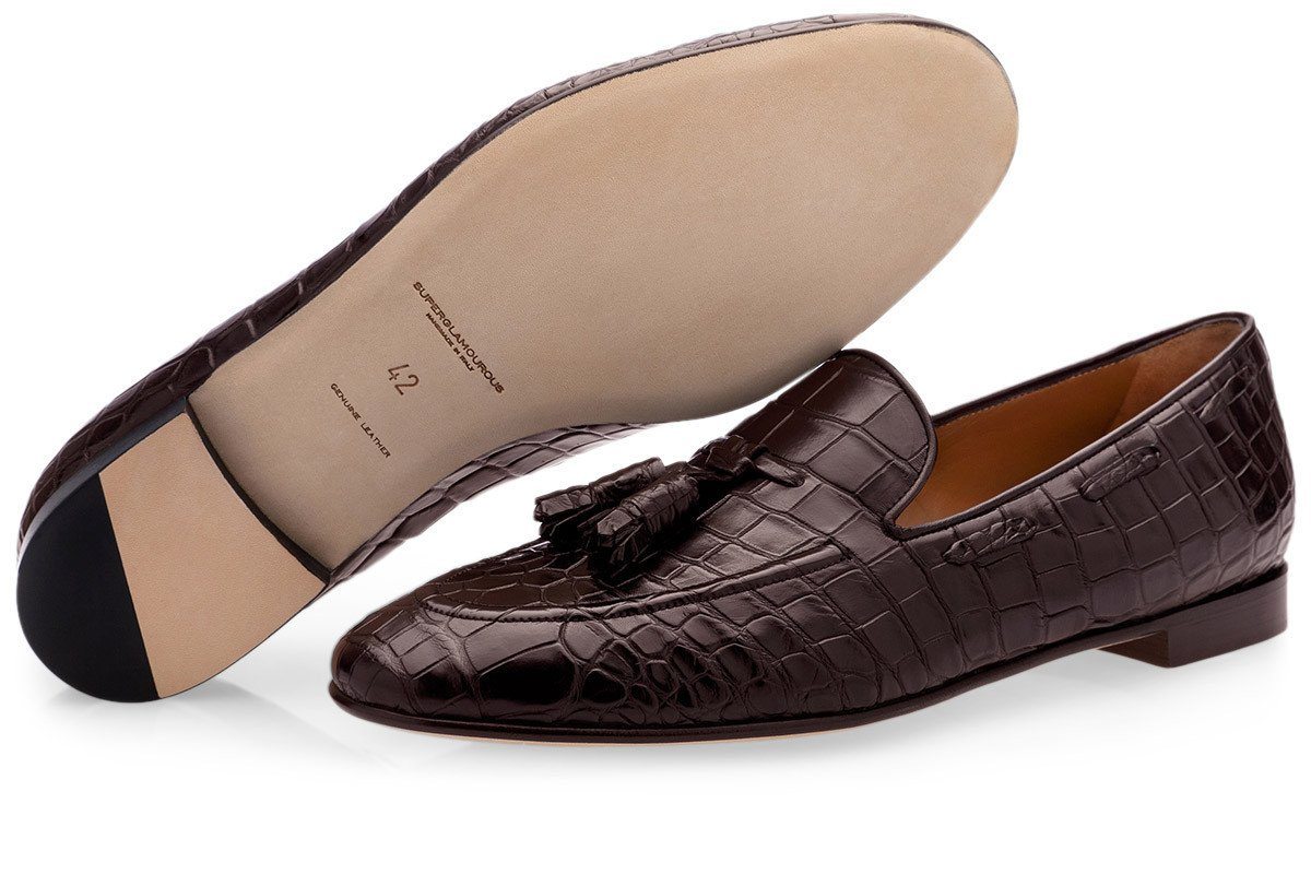 PHILIPPE CROCODILE COCOA LOAFERS – SUPERGLAMOUROUS display picture 2