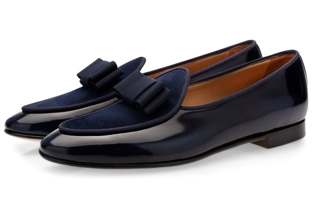 TANGERINE 3 BRUSHED NAVY BELGIAN LOAFERS Belgian Loafers Superglamourous