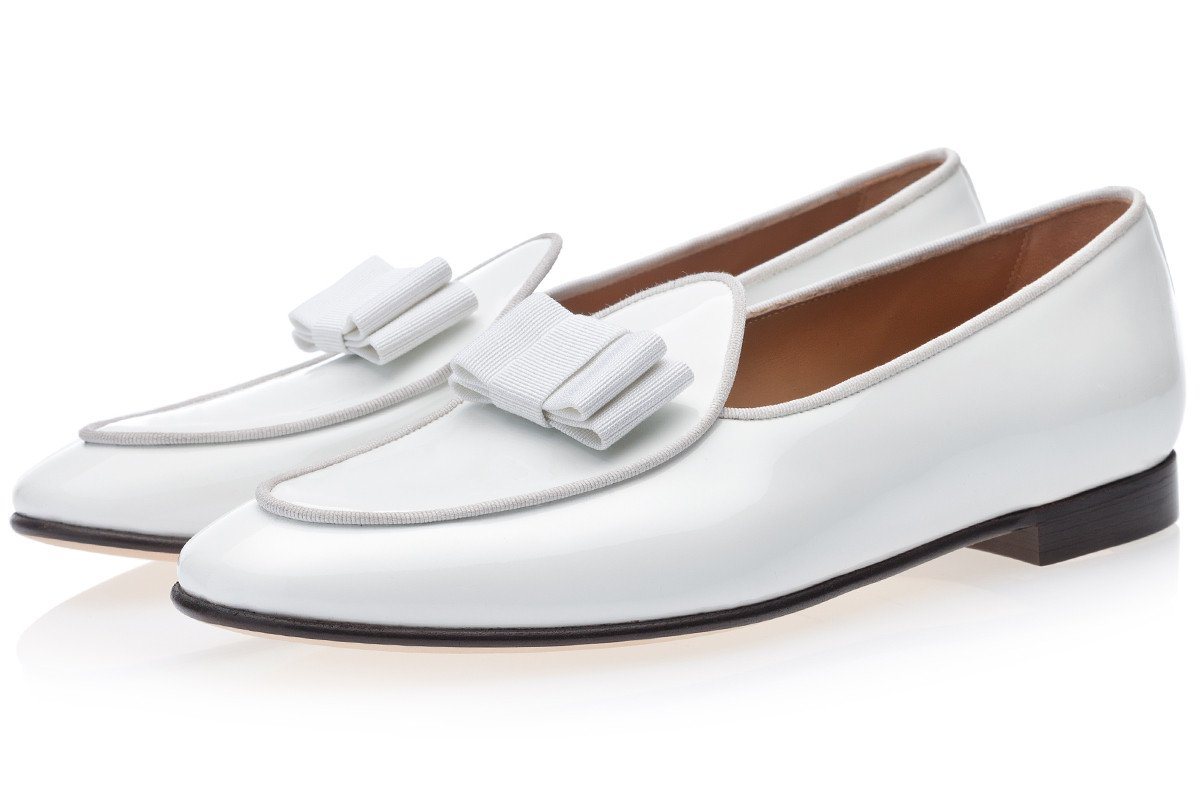 TANGERINE 3 PATENT WHITE BELGIAN LOAFERS Belgian Loafers Superglamourous