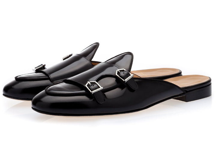 TANGERINE 7 BRUSHED BLACK MULES Mules Superglamourous