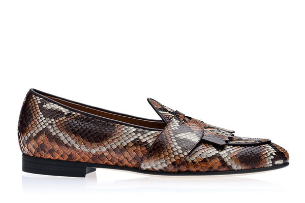 TANGERINE 10 PYTHON SADDLE BELGIAN LOAFERS – SUPERGLAMOUROUS