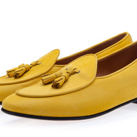 TANGERINE 2 NABUK MUSTARD BELGIAN LOAFERS Belgian Loafers Superglamourous | Image 1