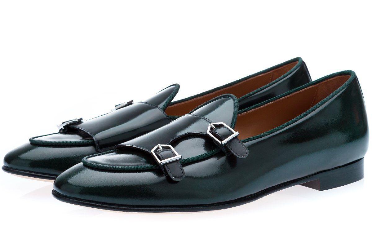 TANGERINE 7 BRUSHED GREEN BELGIAN LOAFERS – SUPERGLAMOUROUS display picture 2