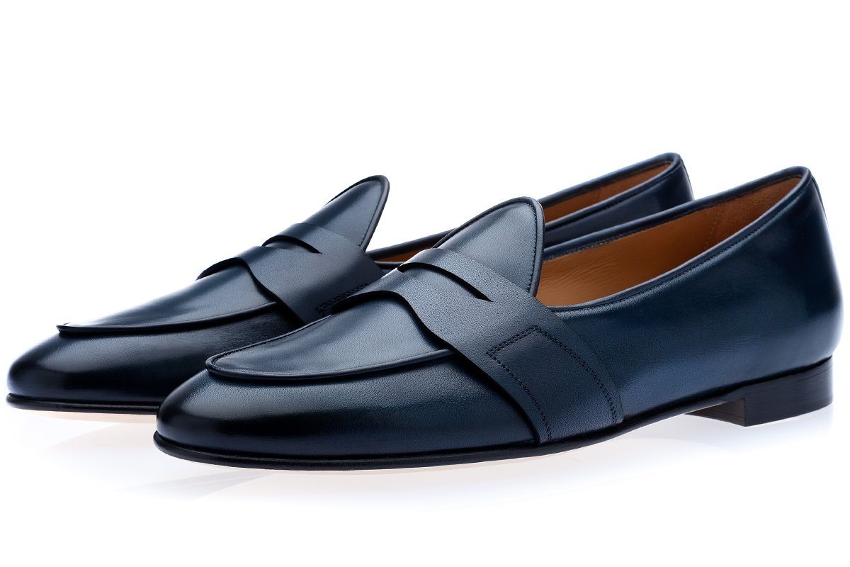 TANGERINE 9 TOLEDO NAVY BELGIAN LOAFERS – SUPERGLAMOUROUS